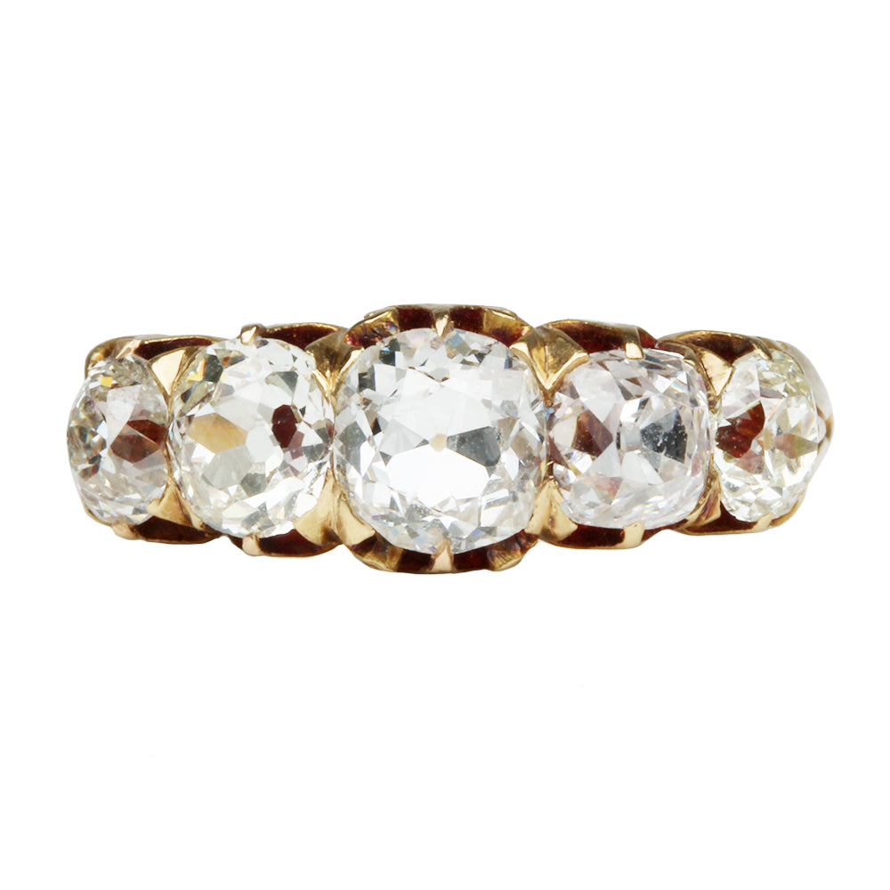 victorian 5 stone diamond ring