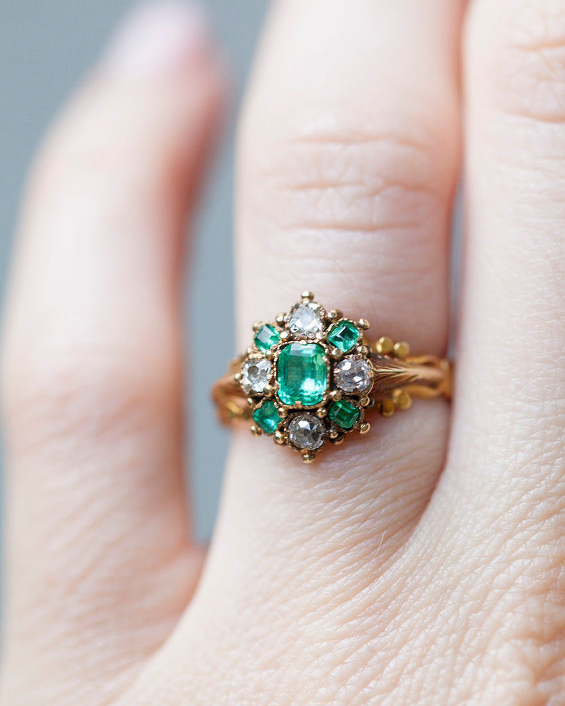 Georgian Sapphire & Diamond Ring (542K) | The Antique Jewellery Company