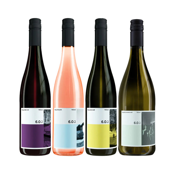 A Selection of LOWER ALCOHOL WINE with a white background