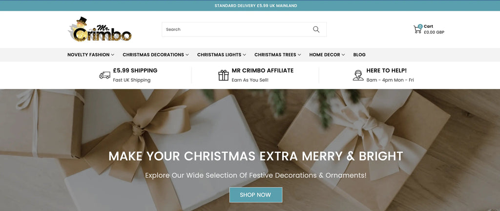 Header image of the Mr Crimbo Website