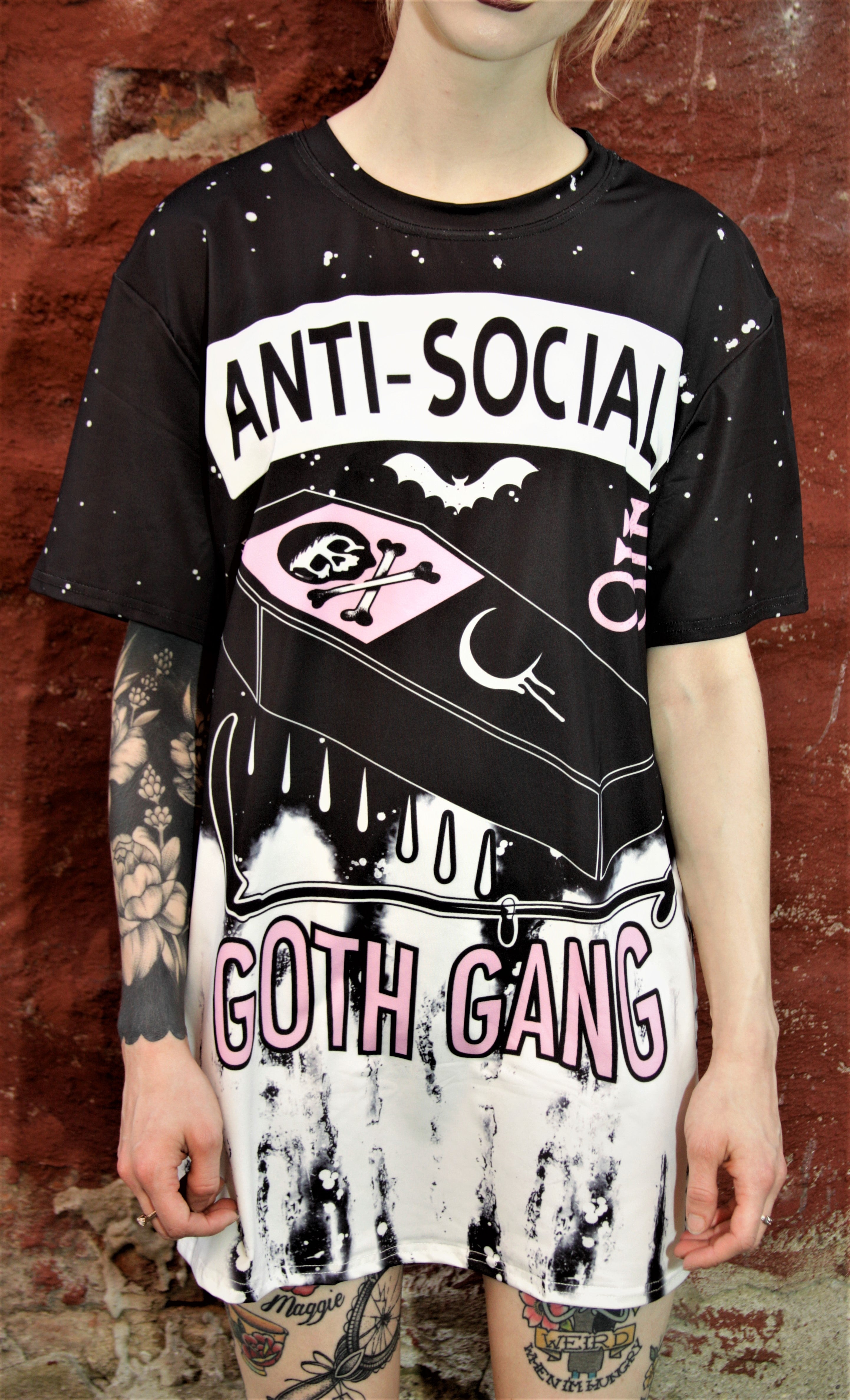 anti social goth gang hoodie