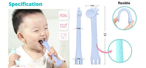 Baby Fork and Spoon Training Set Girrafe Design Specification Material