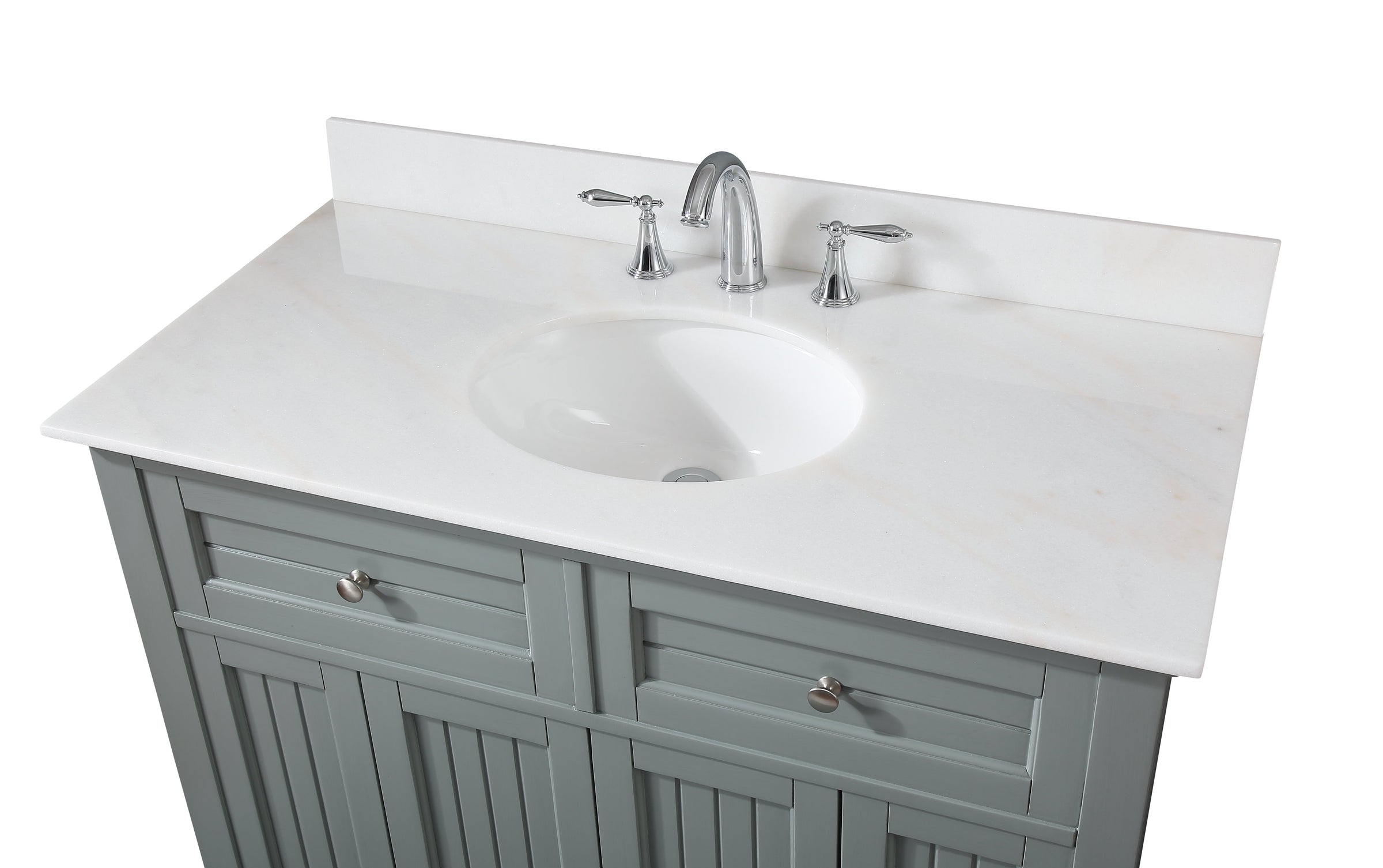 42" Thomasville Cottage Style Gray Bathroom Cabinet Sink ...