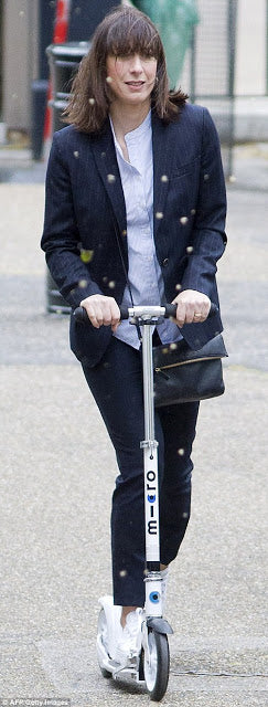 Samantha Cameron on her White Micro Scooter