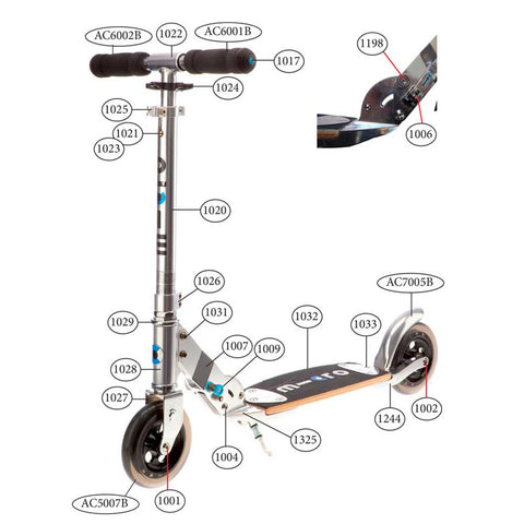 flex scooter spare parts diagram