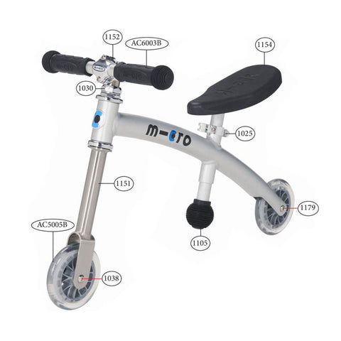 Micro G-Bike Balance Bike Spare Parts diagram