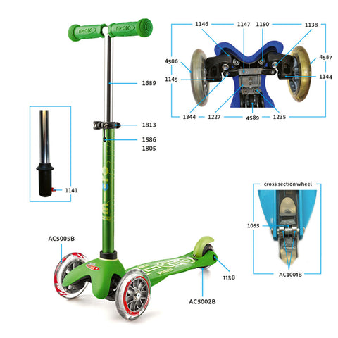 Mini Micro Deluxe Spare Parts digram