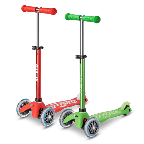 Mini Micro Deluxe 3 Wheel Scooter in red and green Christmas colours