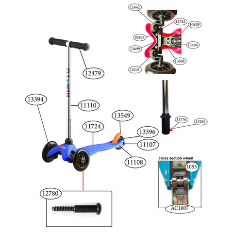 Sporty Mini New Scooter Spare Parts diagram