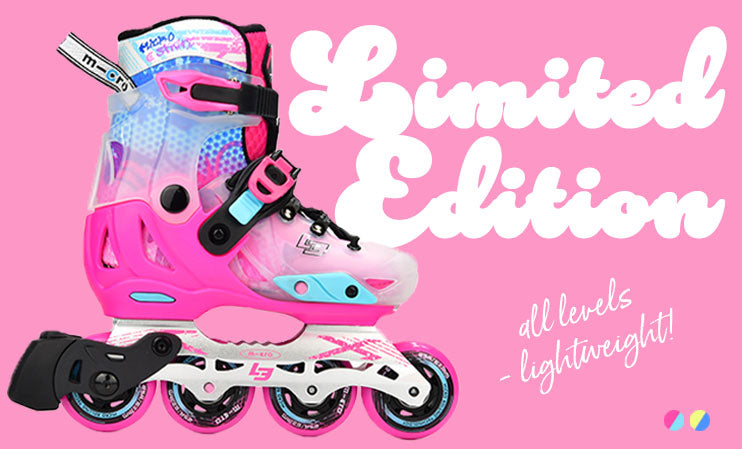 Micro Limited Edition inline skates for kids in pink and blue