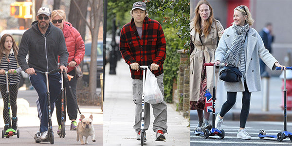 Celebrities on Micro Scooters 