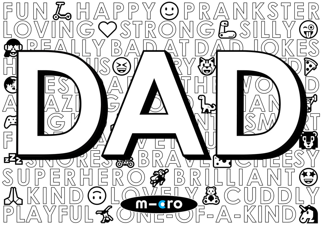 Downloadable Father's Day colour-in card