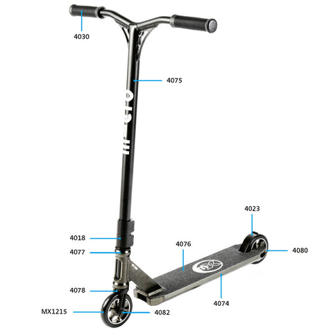 mx core scooter spare parts diagram