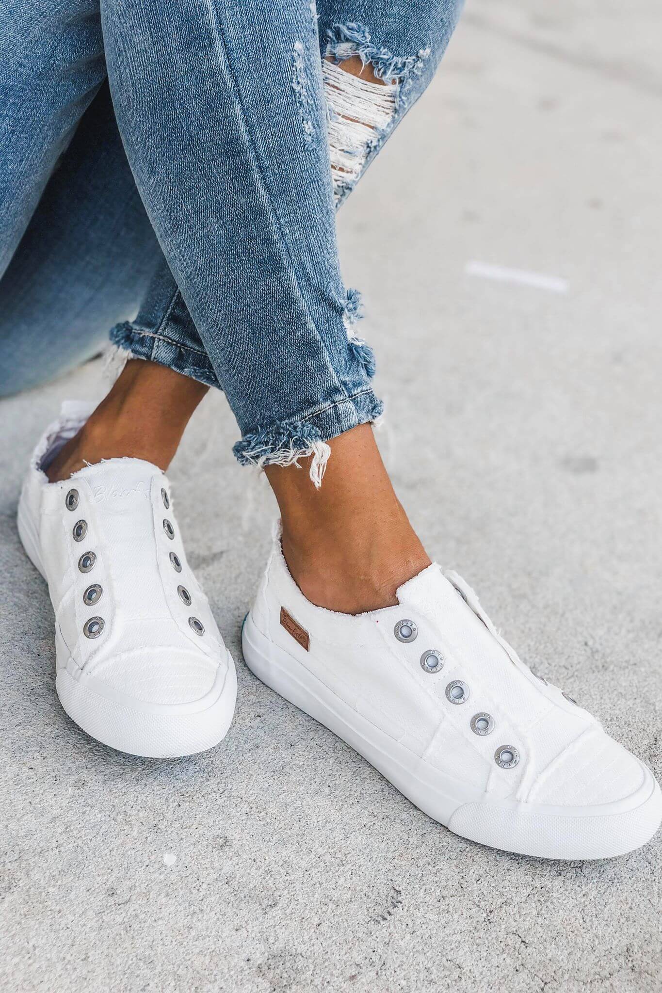 blowfish white slip on sneakers