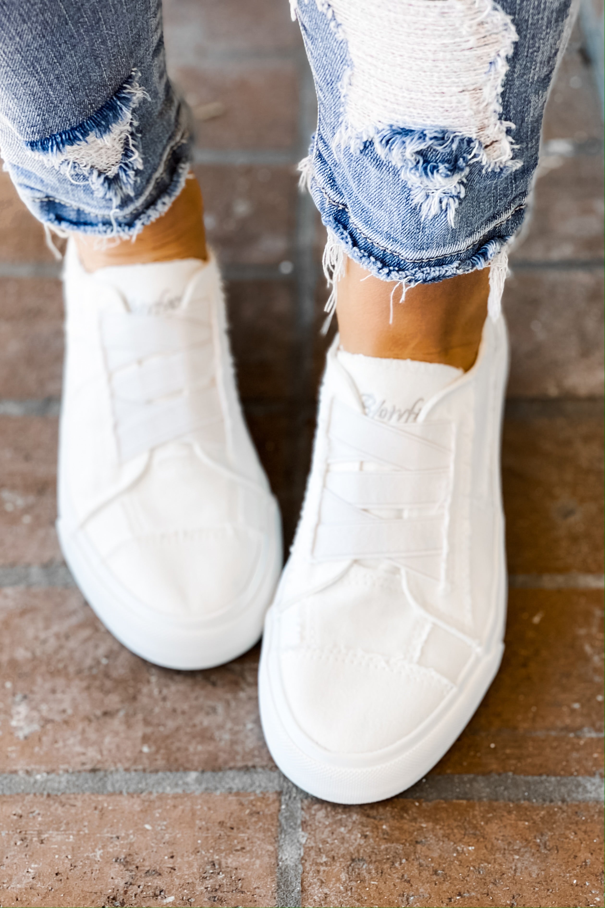 blowfish white slip on sneakers