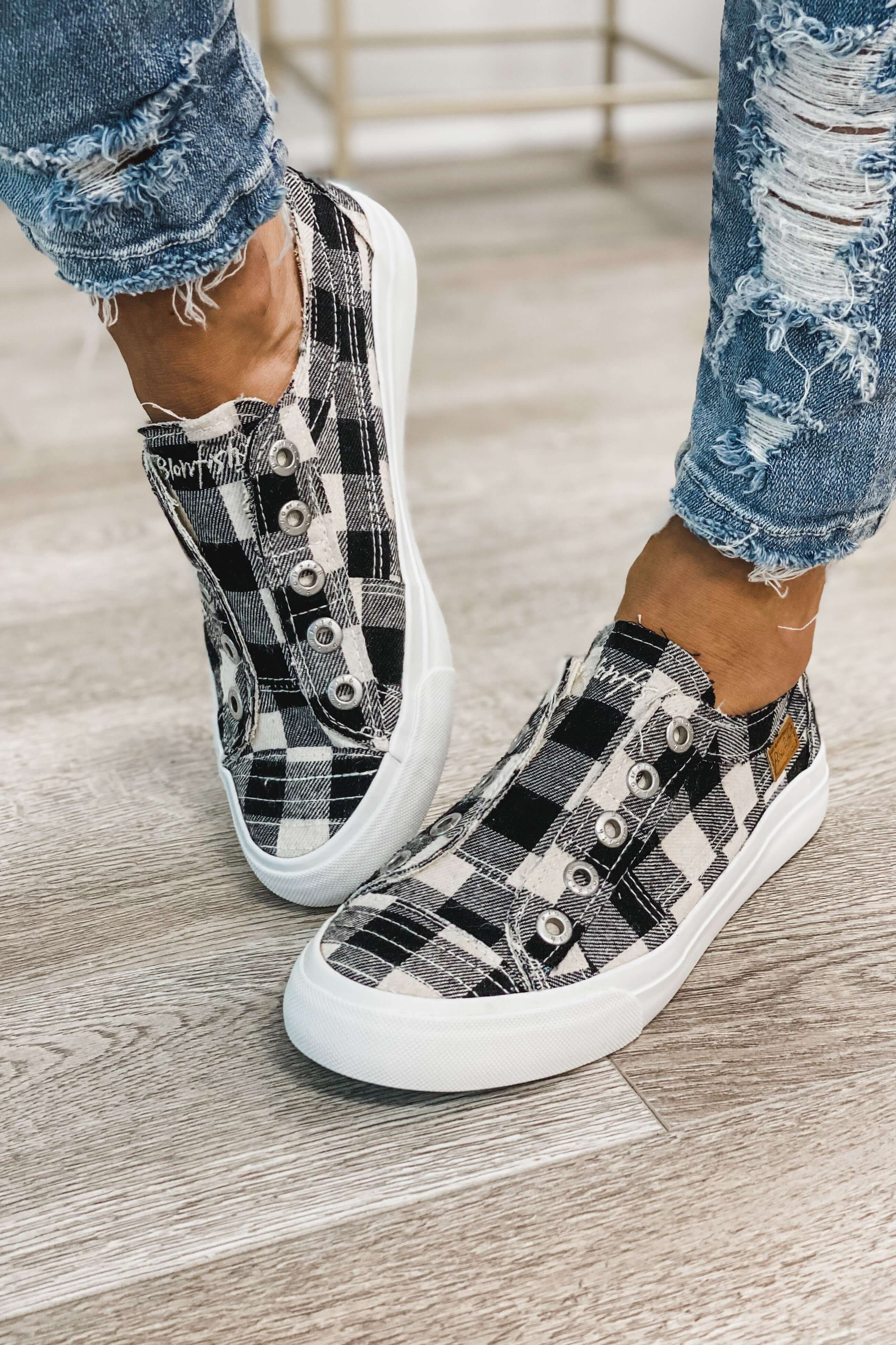 buffalo plaid blowfish sneakers