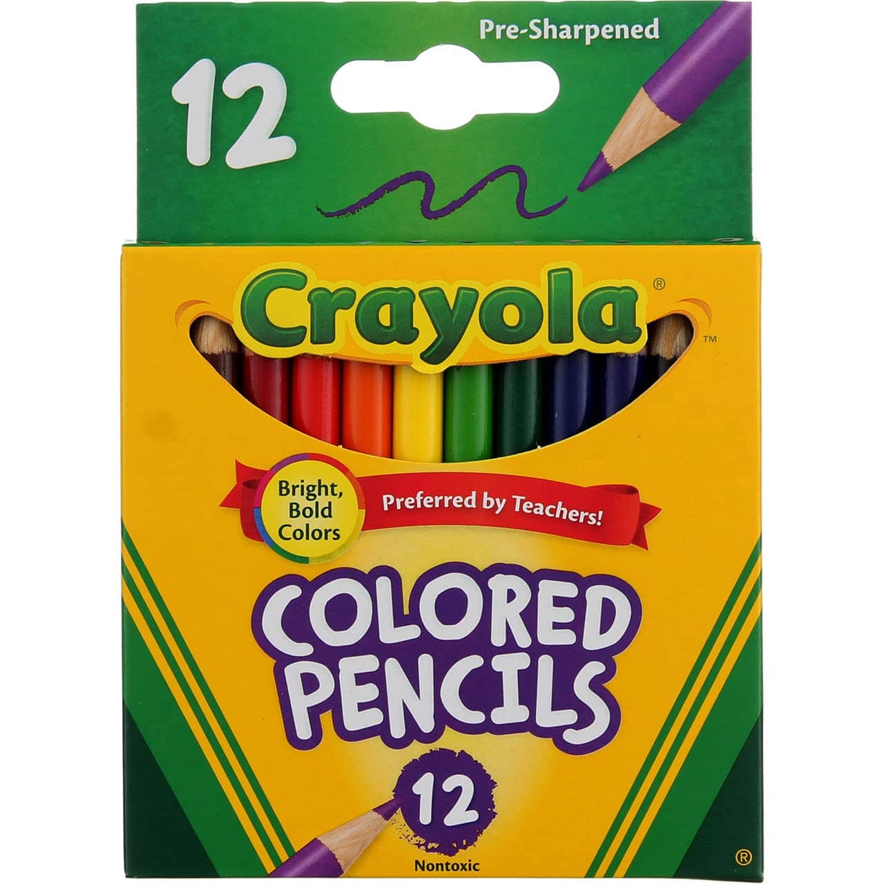 Crayola Colored Woodcase Pencil, HB, 3.3 mm, Assorted - 64 pack