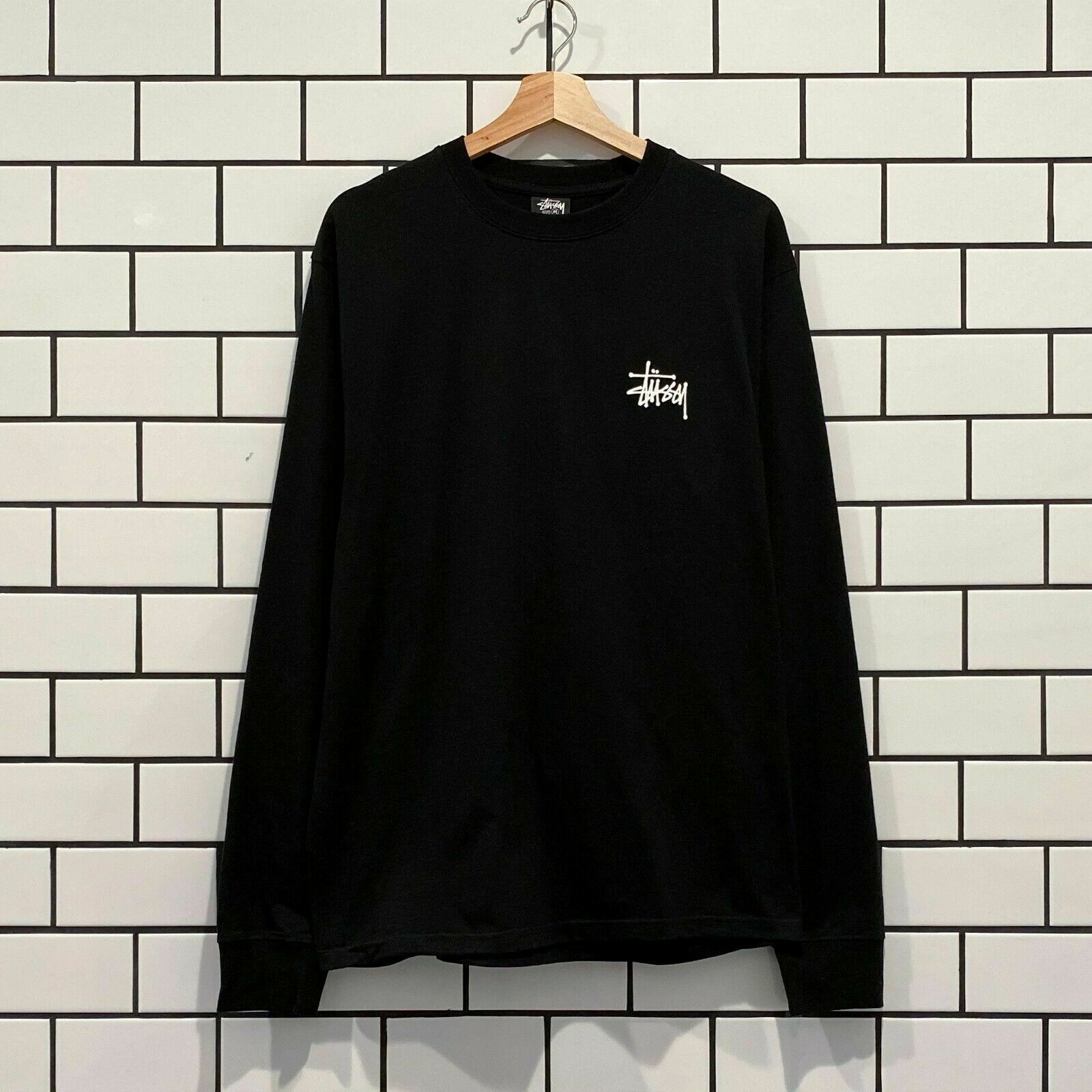 STUSSY SPHINX PIG DYED LS TEE BLACK | shoparchive.us