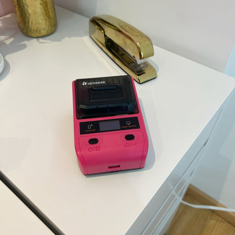 maquina para etiquetas rosa