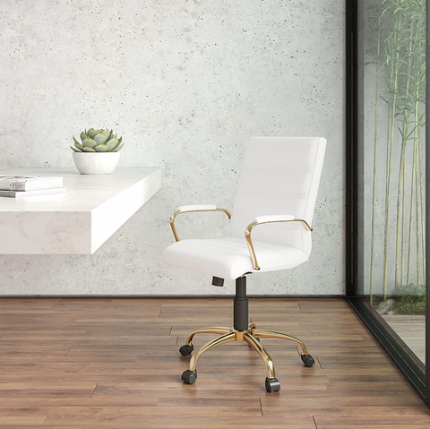 silla blanca con dorado oficina