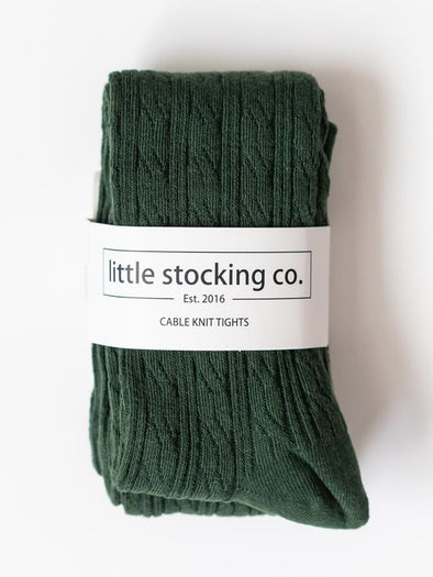 Little Stocking Co Cable Knit Tights - Rust