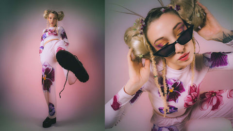 Y2K lookbook look 4 floral roze duo