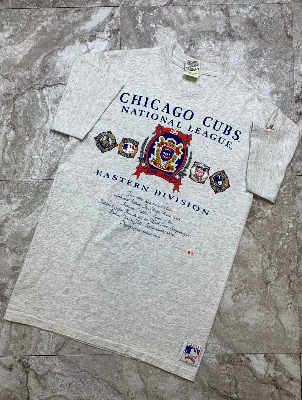 Chicago Cubs National League East Logo Vintage '90s T-Shirt by Nutmeg