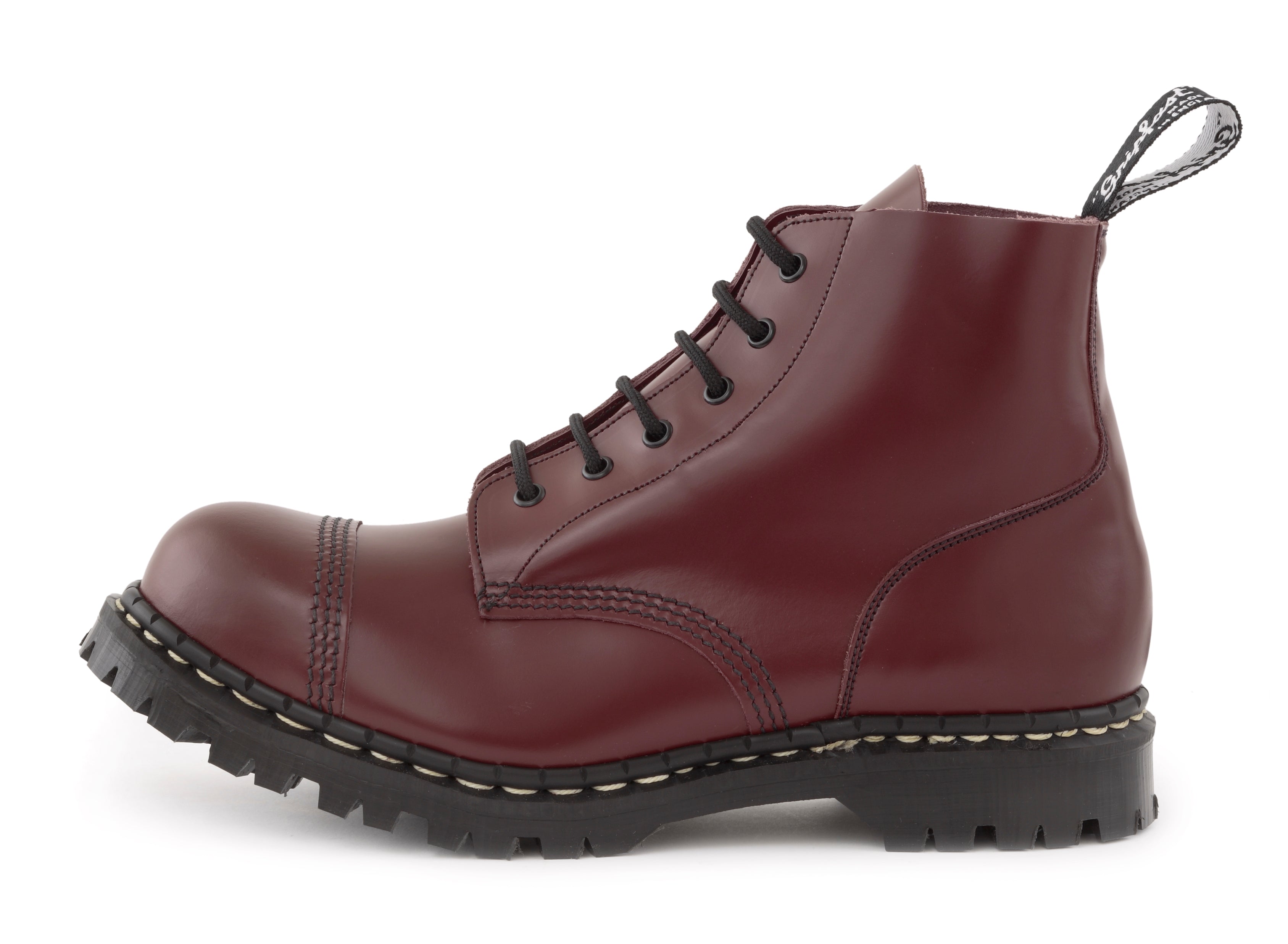 oxblood steel toe boots