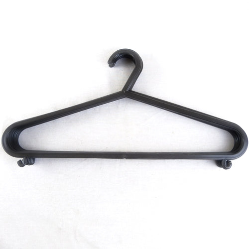 black plastic coat hangers