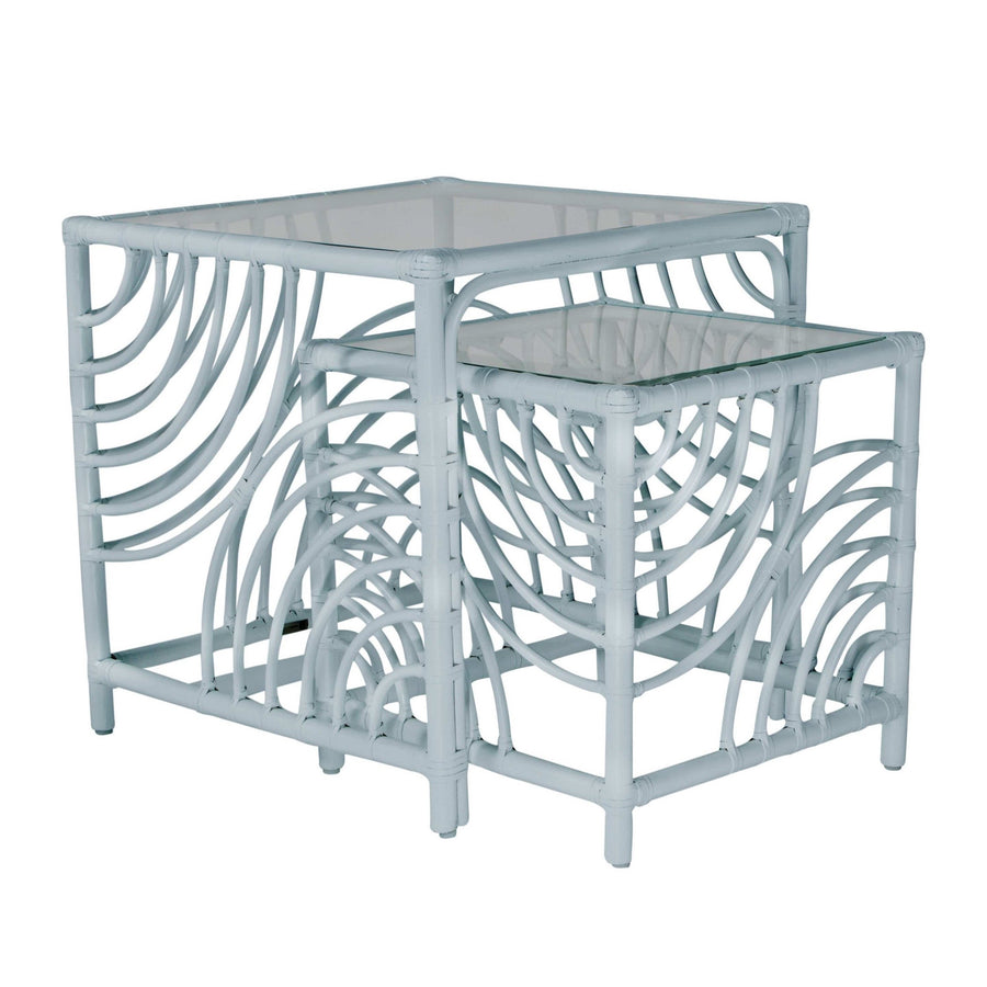 Swirl Rattan Nesting Tables-Occasional Tables-David Francis
