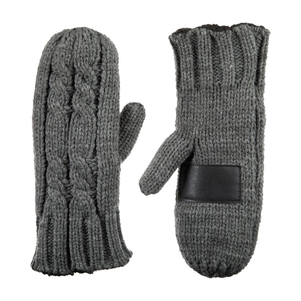 black knit mittens