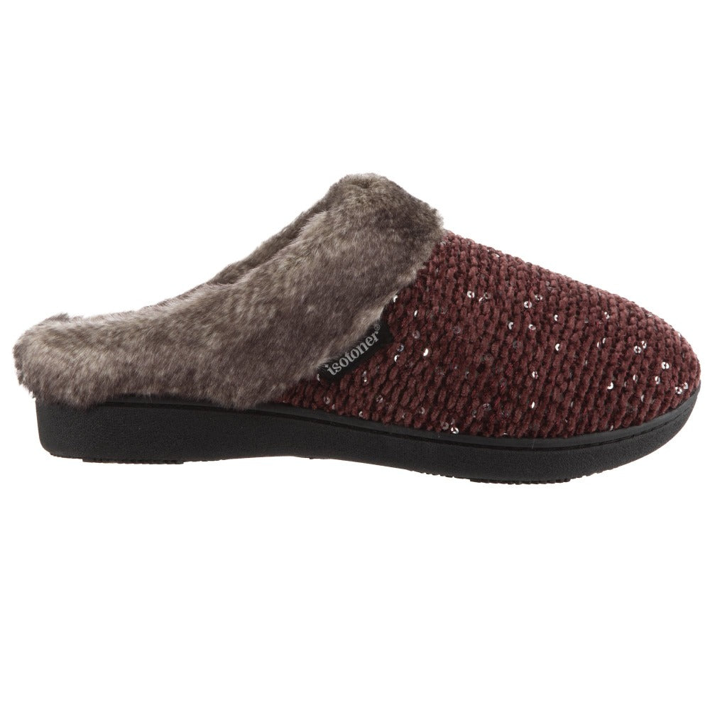 Women's Sequined Knit Hoodback Slippers - USA