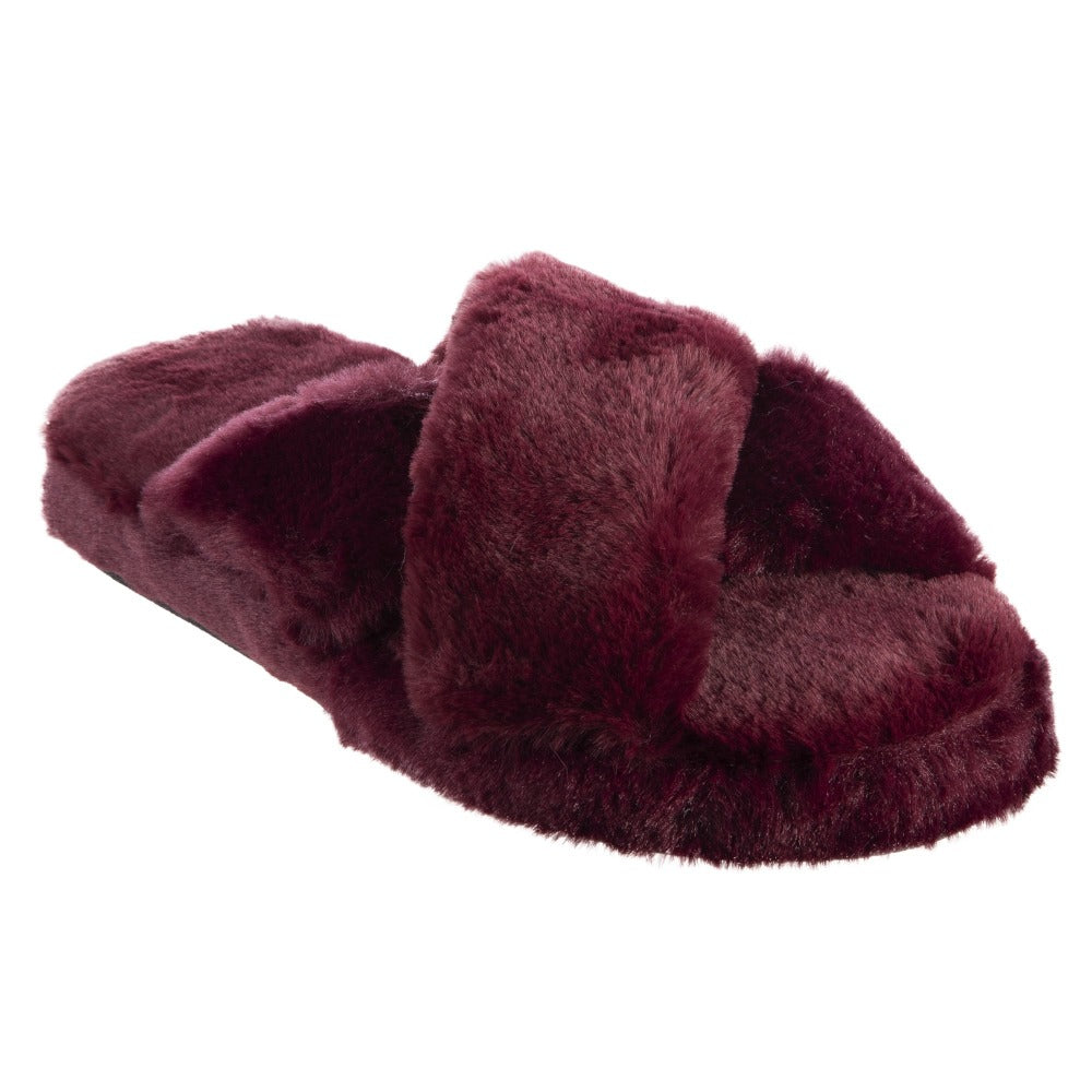 fur slip on slippers