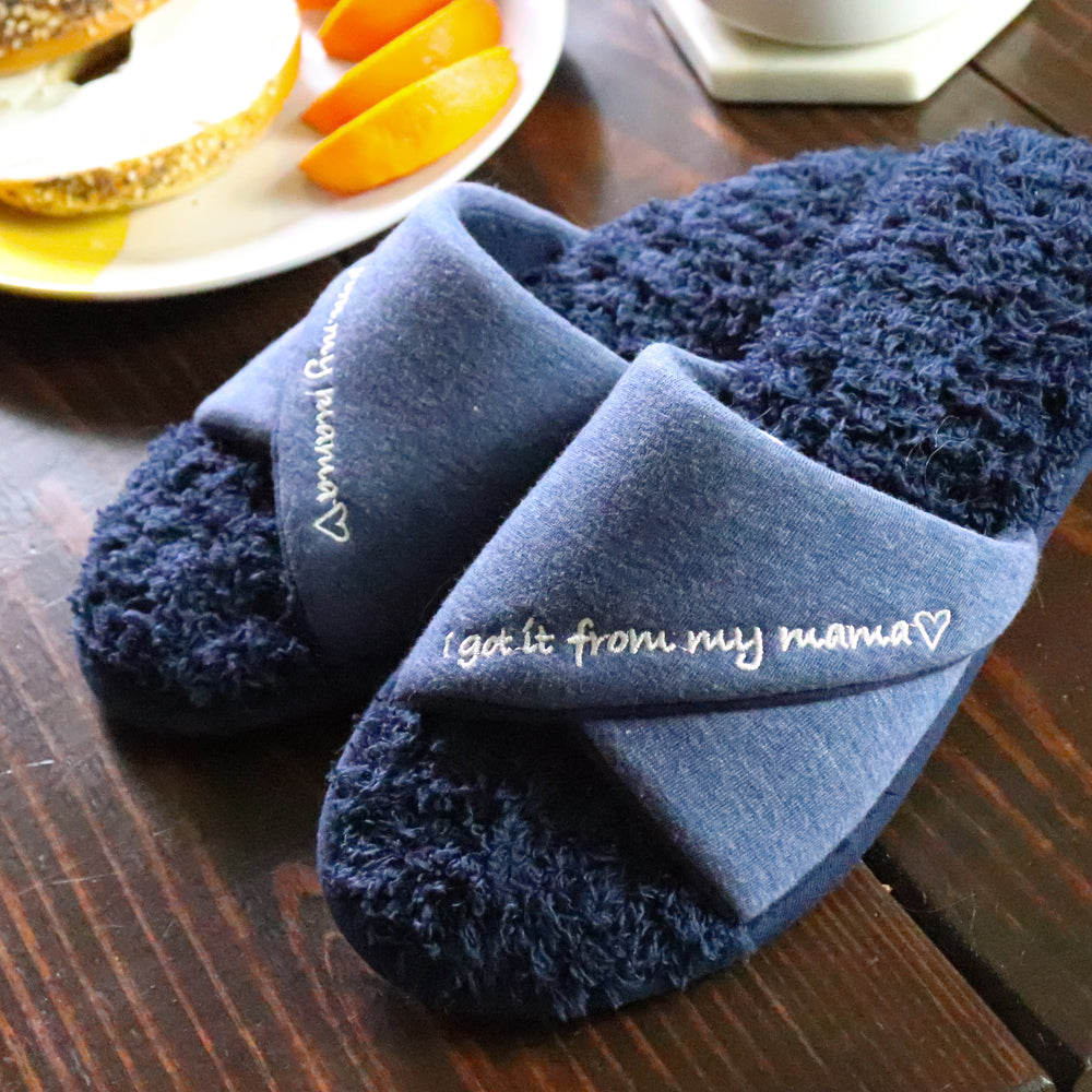 isotoner navy blue slippers