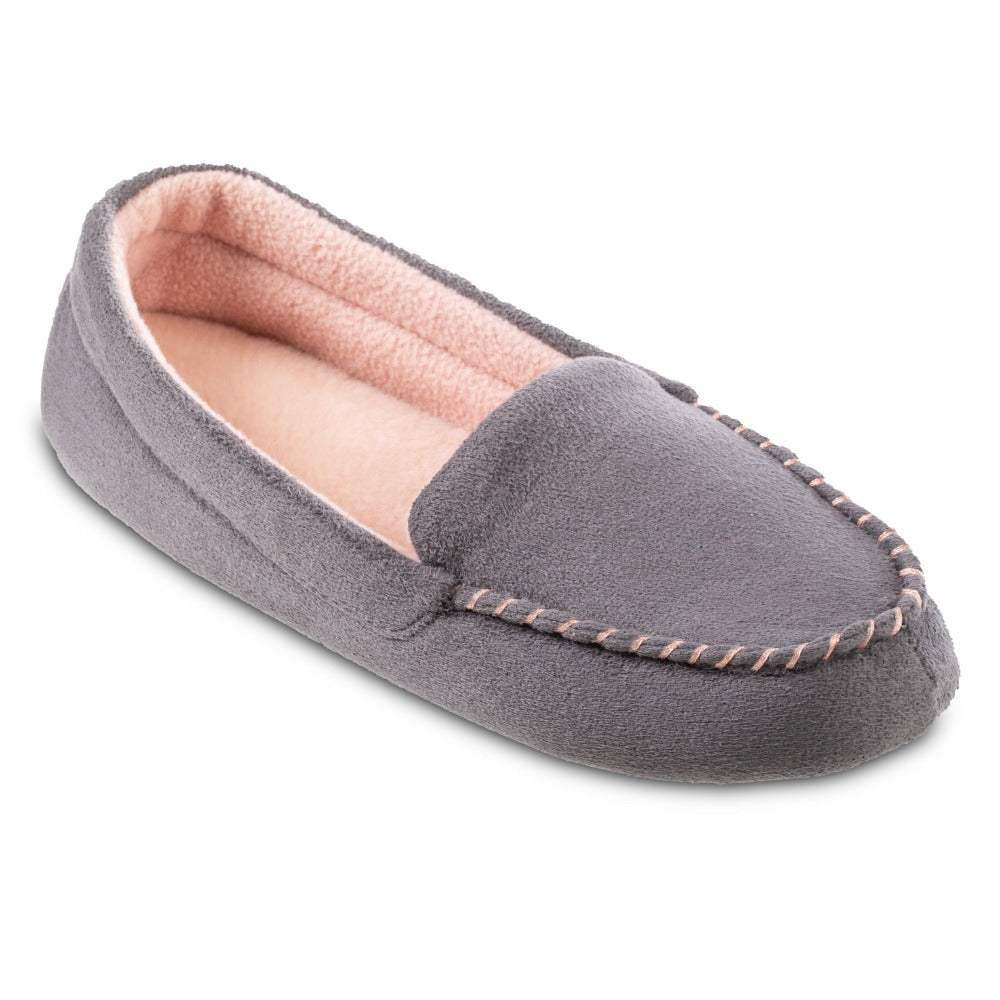gray moccasin slippers