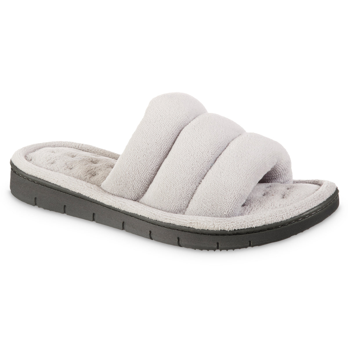 Women's Recycled Aster Slide in Ash right angle view