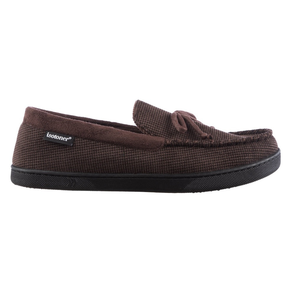 men's isotoner luke boxed corduroy moccasin slippers