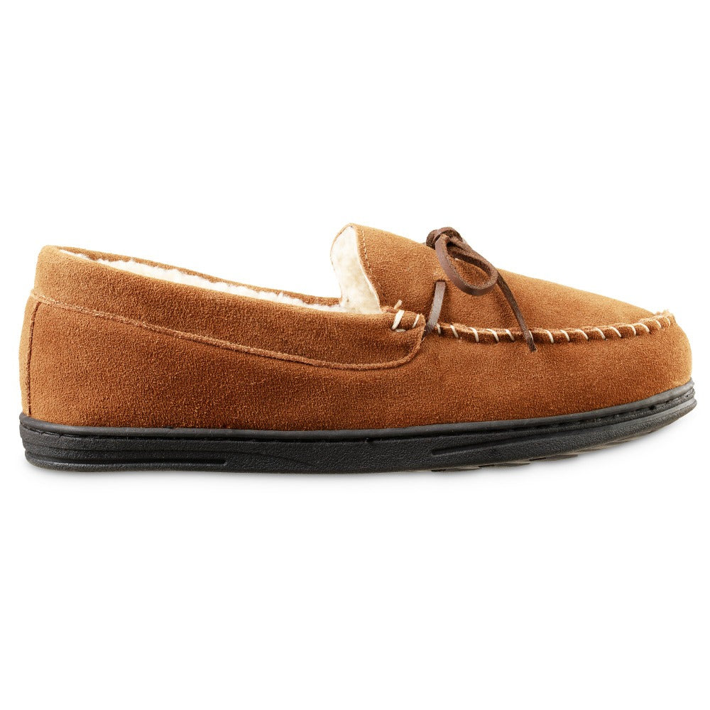 tan moccasin slippers