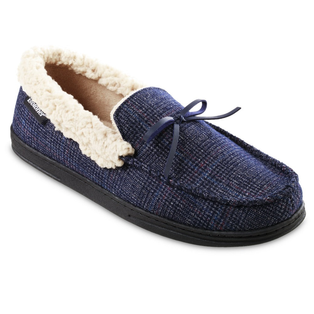 plaid moccasin slippers