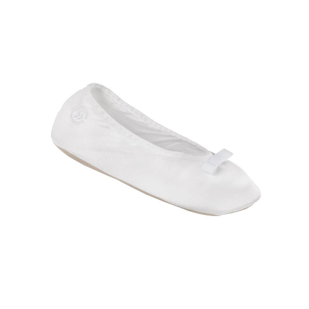 white satin slippers