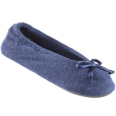 isotoner navy blue slippers