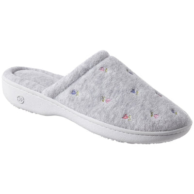 isotoner terry embroidered scalloped clog