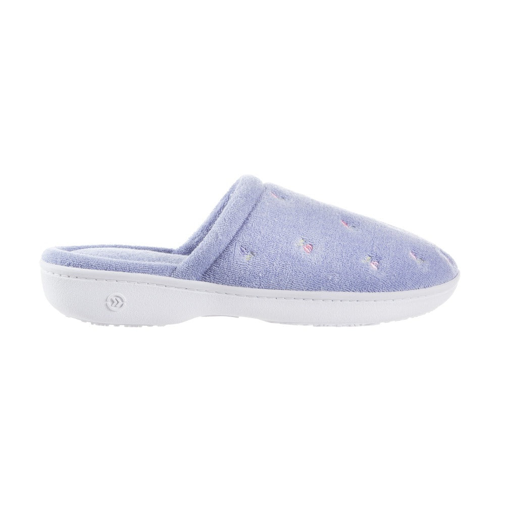 isotoner terry embroidered scalloped clog