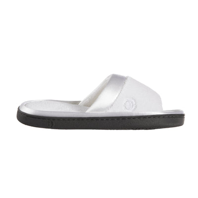 isotoner microterry satin slide slipper