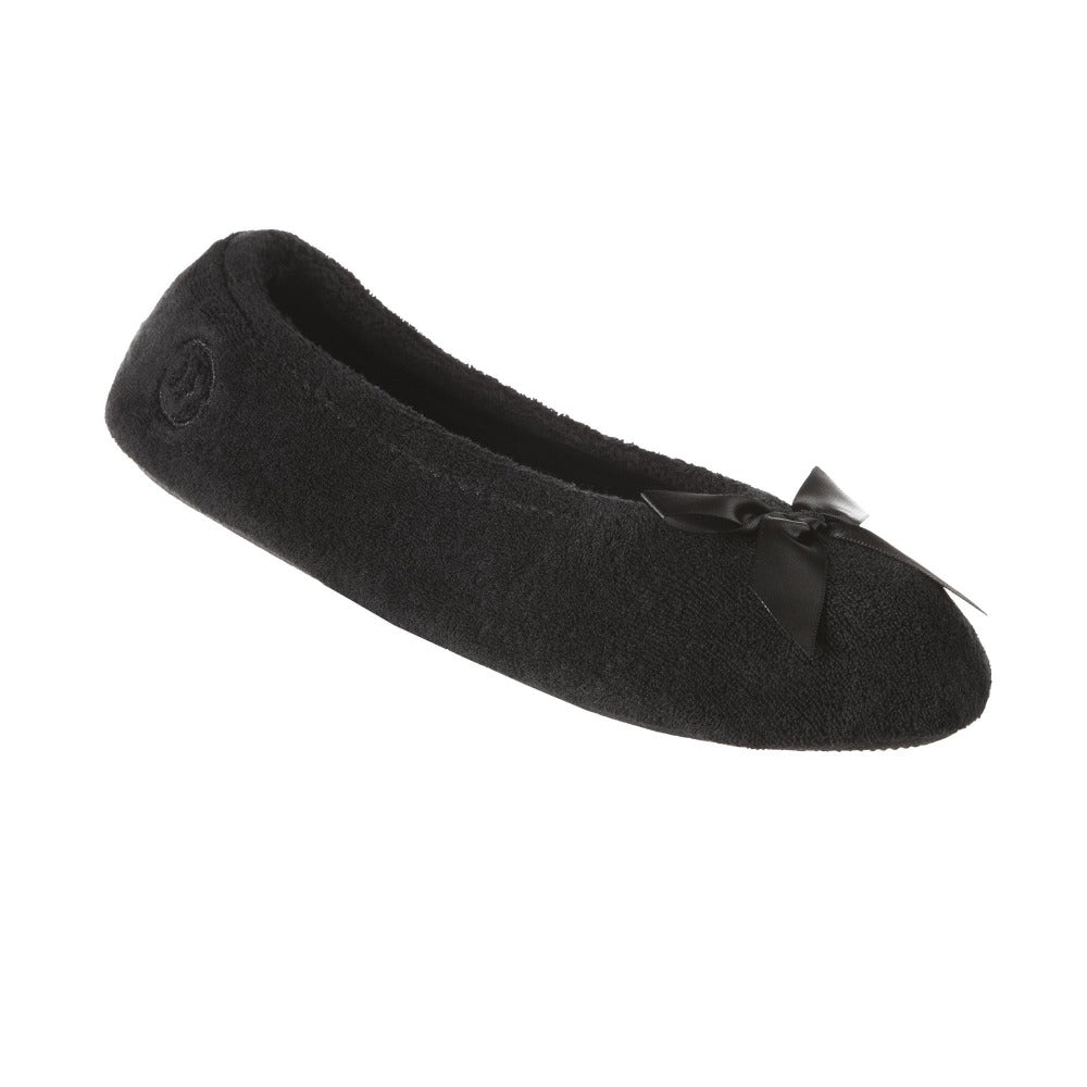 isotoner women's terry classic ballerina slippers