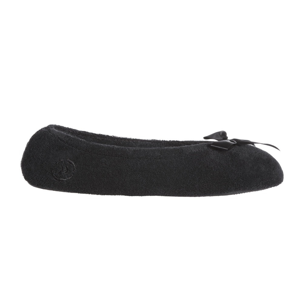 isotoner women's terry classic ballerina slippers