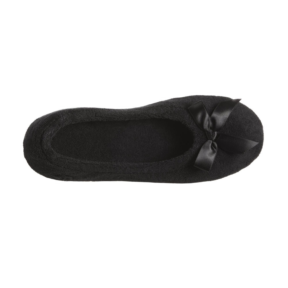 isotoner women's terry classic ballerina slippers