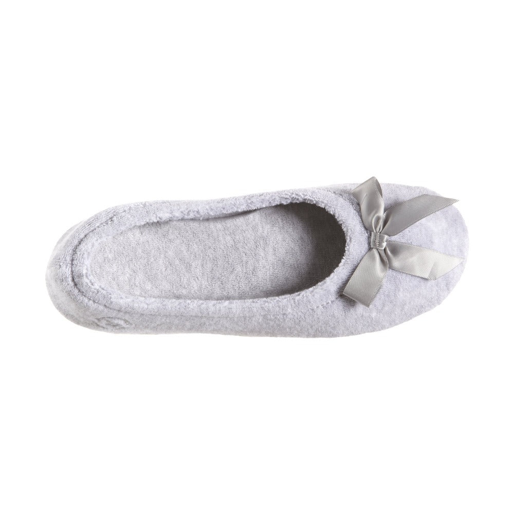 isotoner women's terry ballerina slipper