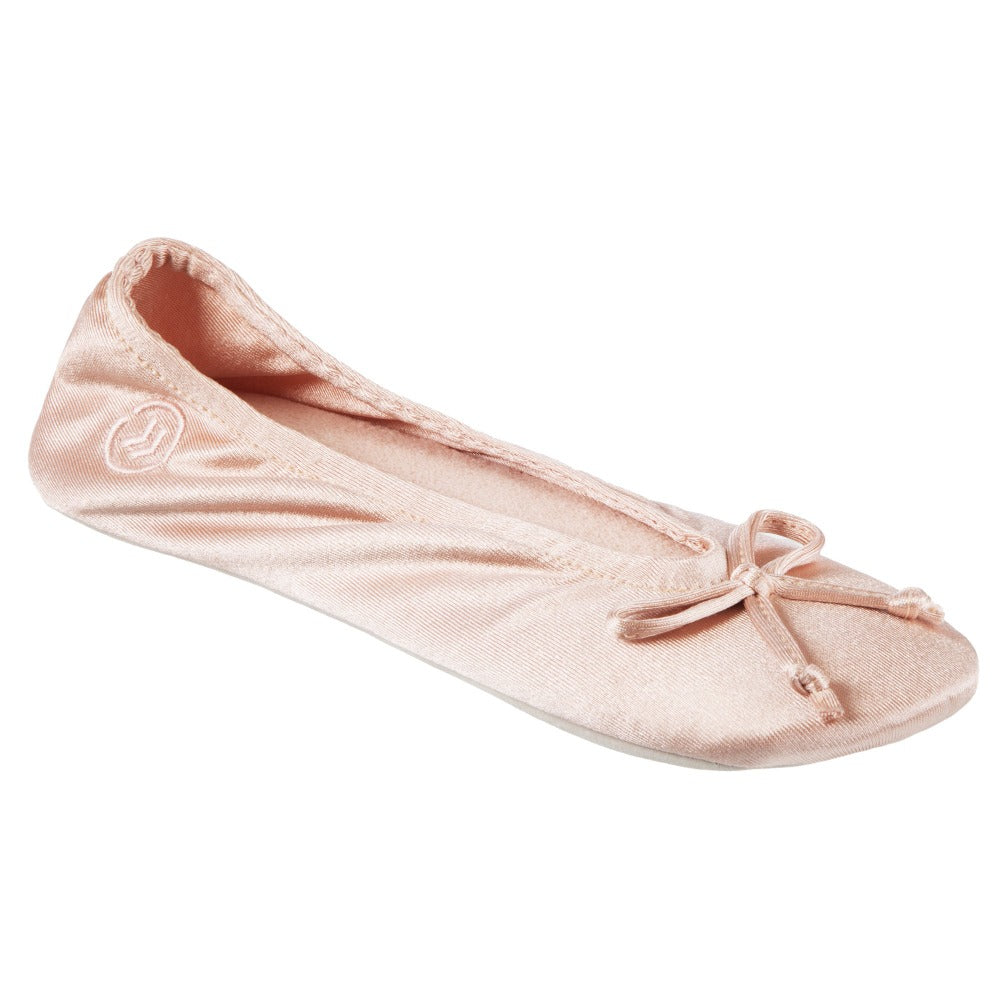 isotoner satin ballerina slippers
