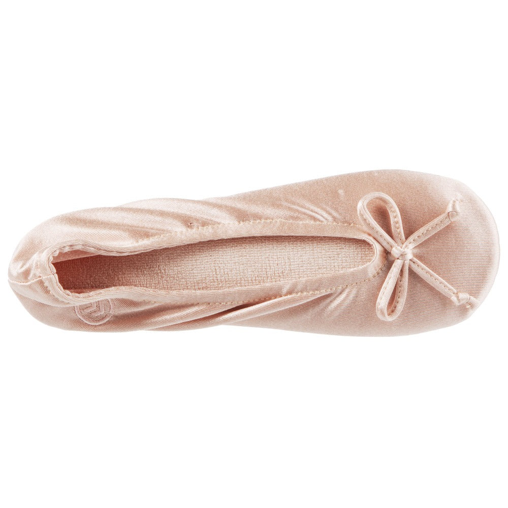 isotoner women's satin ballerina slippers